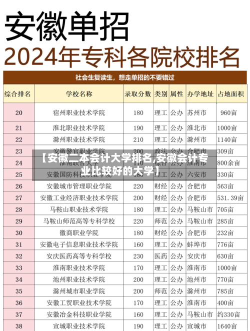 【安徽二本会计大学排名,安徽会计专业比较好的大学】-第1张图片