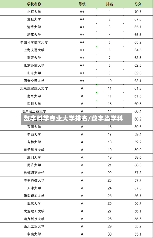 数字科学专业大学排名/数字类学科-第1张图片