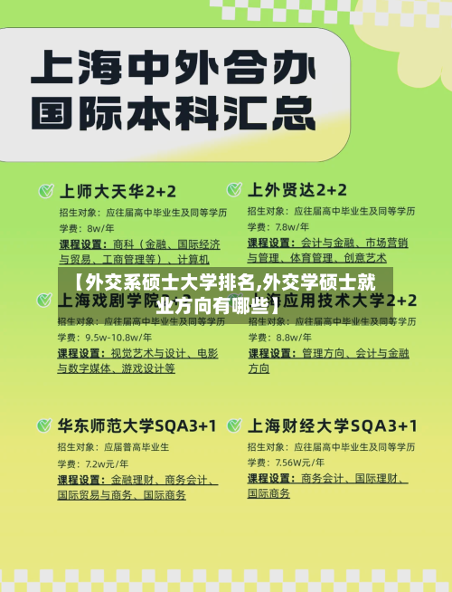 【外交系硕士大学排名,外交学硕士就业方向有哪些】-第1张图片