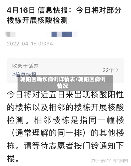 朝阳区确诊病例详情表/朝阳区病例情况