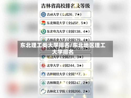 东北理工类大学排名/东北地区理工大学排名