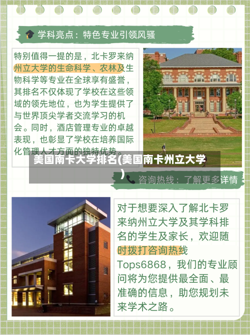 美国南卡大学排名(美国南卡州立大学)-第1张图片