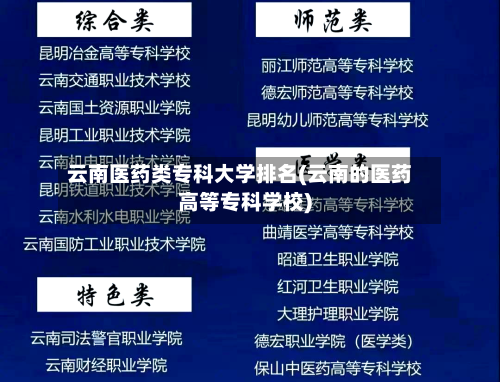 云南医药类专科大学排名(云南的医药高等专科学校)-第1张图片