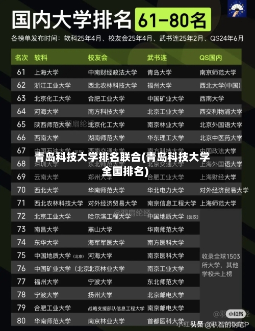 青岛科技大学排名联合(青岛科技大学全国排名)-第2张图片