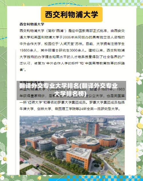 翻译外交专业大学排名(翻译外交专业大学排名榜)