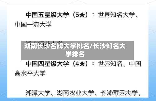 湖南长沙名牌大学排名/长沙知名大学排名