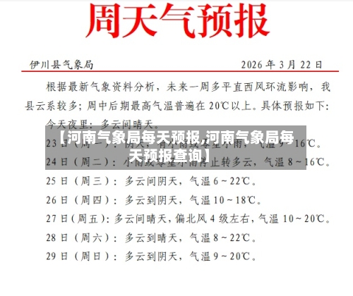 【河南气象局每天预报,河南气象局每天预报查询】-第3张图片