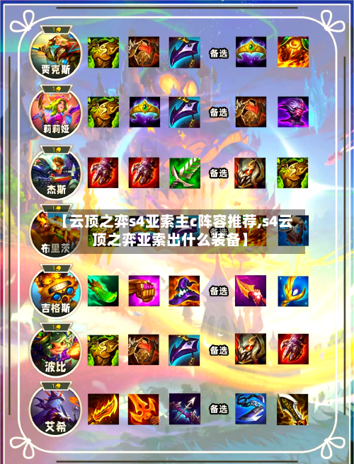 【云顶之弈s4亚索主c阵容推荐,s4云顶之弈亚索出什么装备】