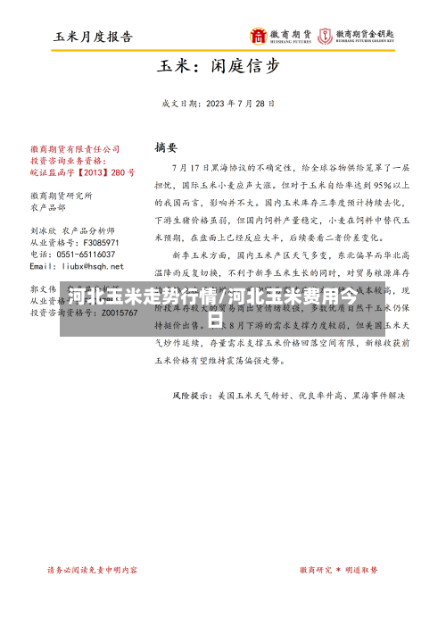 河北玉米走势行情/河北玉米费用今日