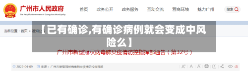 【已有确诊,有确诊病例就会变成中风险么】