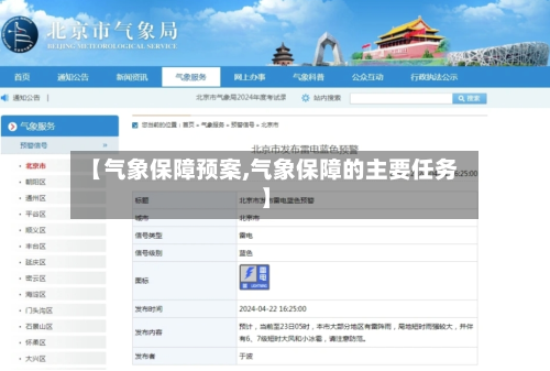【气象保障预案,气象保障的主要任务】