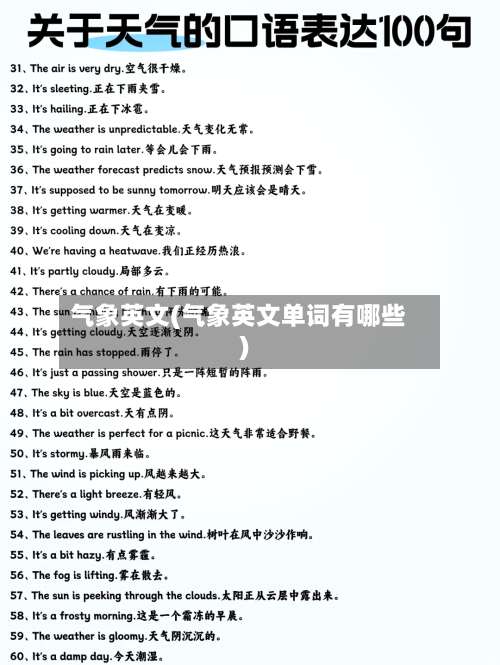 气象英文(气象英文单词有哪些)