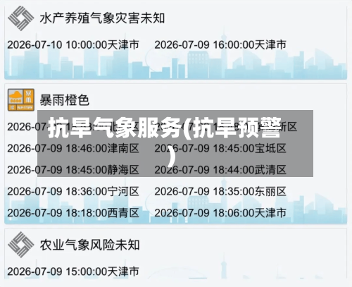 抗旱气象服务(抗旱预警)-第2张图片