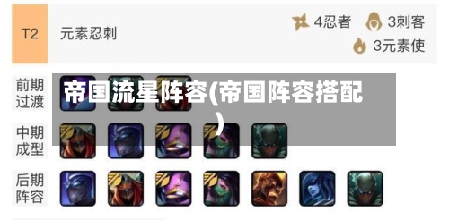 帝国流星阵容(帝国阵容搭配)