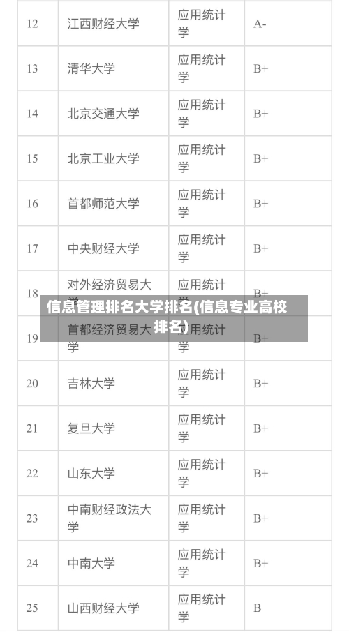 信息管理排名大学排名(信息专业高校排名)-第2张图片