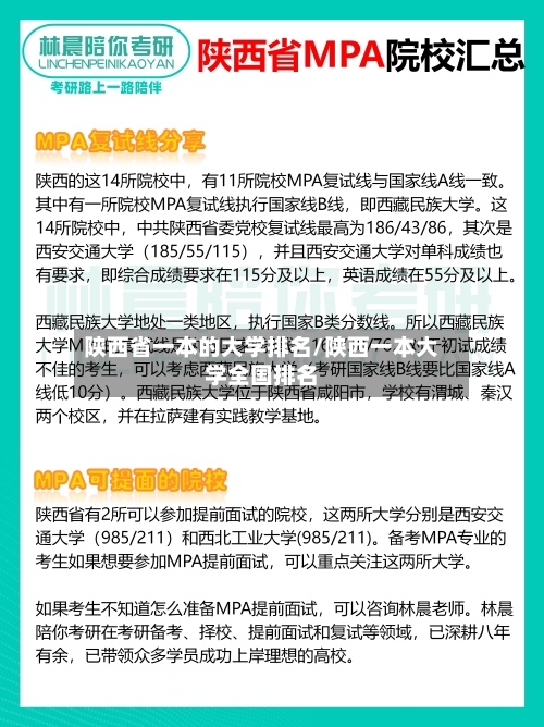 陕西省一本的大学排名/陕西一本大学全国排名-第2张图片