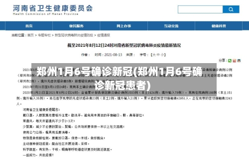 郑州1月6号确诊新冠(郑州1月6号确诊新冠患者)