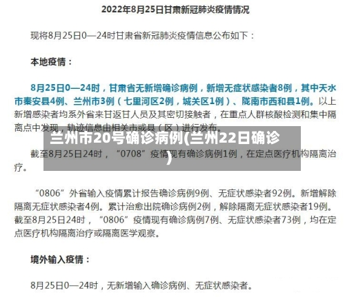 兰州市20号确诊病例(兰州22日确诊)-第2张图片