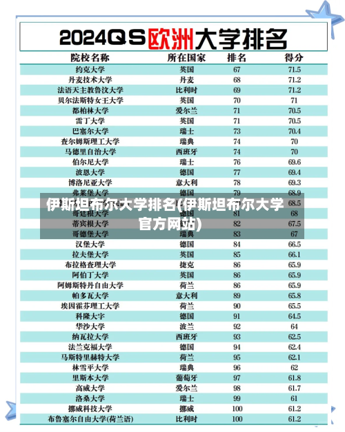 伊斯坦布尔大学排名(伊斯坦布尔大学官方网站)